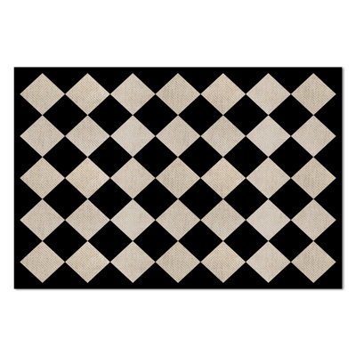 Diamonds 3' x 2' Deco-Floormat, Decorative Mat, Splat Mat, Waterproof, Low Profile, Non Slip