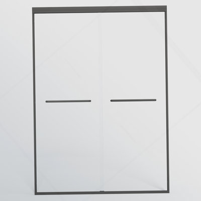 Double porte de douche coulissante, porte coulissante semi-sans cadre pour douche à l'italienne