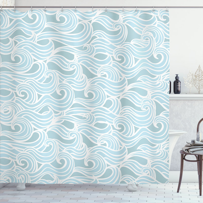 Ensemble de rideau de douche + crochets Aqua, H 69 po x l 105 po