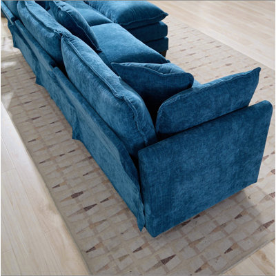 Canapé Cloud 3 places (le repose-pieds n'est pas inclus), canapé modulaire moderne, pour le salon, la chambre à coucher et les appartements, coussin de siège rembourré à double couche confortable, tissu chenille respirant