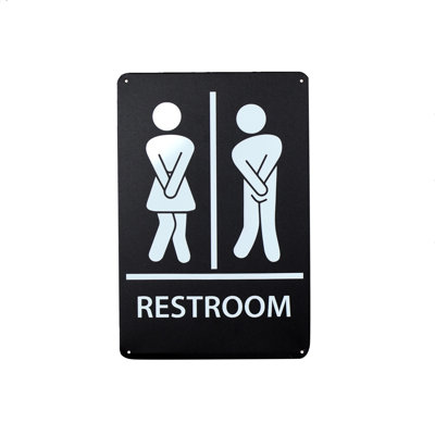 Stick Figure Funny Bathroom Sign Mens Ladies Commercial Bar Restroom Wall Decor