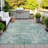 Machine Washable Indoor/Outdoor Xhevrie Teal Rug-111946798