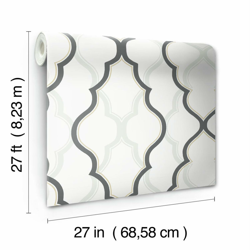 Papier peint double damas, Blanc / noir