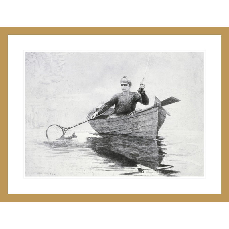 Pêche à la mouche, lac Saranac par Winslow Homer, impression giclée sur cadre, H 22,52 po x l 29,5 po