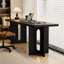 Bureau rectangulaire en bois massif noir-609311482