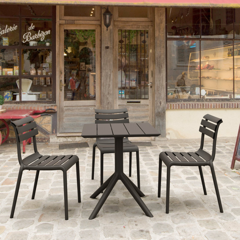 Paris Square Dining Table, 29" H x 27.5" W x 27.5" D, Black