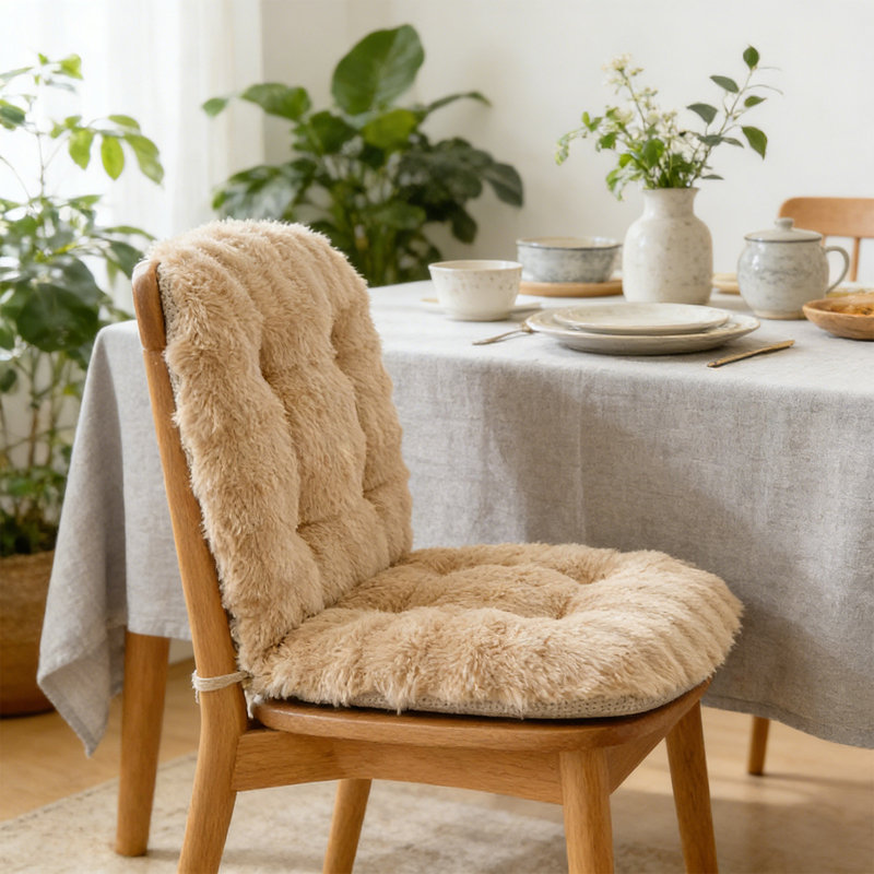 Chaise de bureau intégrée d'hiver avec coussins de siège et de dossier épaissis convenant à un usage personnel, Brun
