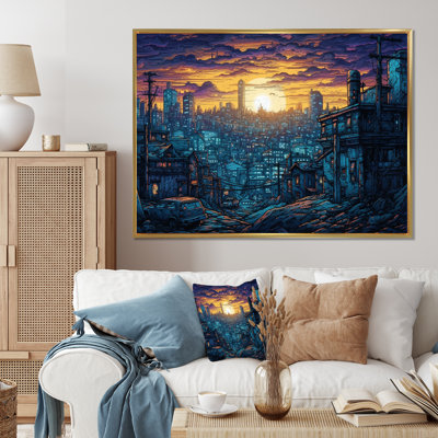 «Blue and Yellow Elegance In Expanse I», reproduction d'art sur toile