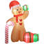 Bonhomme de pain d'épice gonflable de Noël géant de 8 pi avec lumières DEL intégrées, parfait pour les décorations des Fêtes et les fêtes