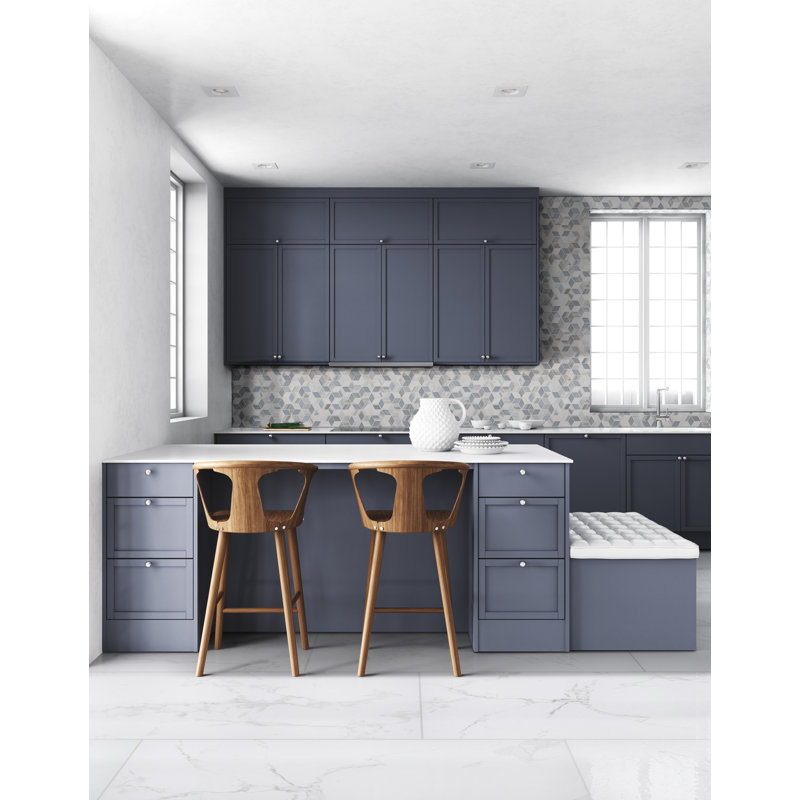Alessio Cube 12 in. x 13 in. Glass, Stone and Metal Blend Mosaic Wall Tile