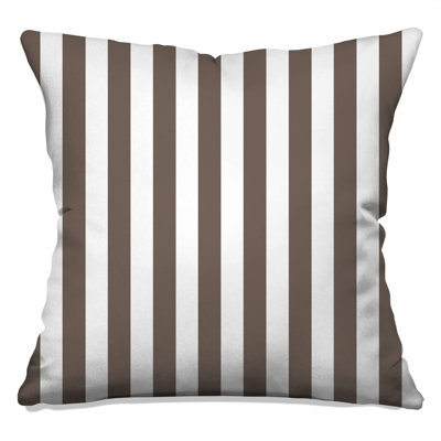 Brown Vertical Stripes Double Sided Throw Pillows