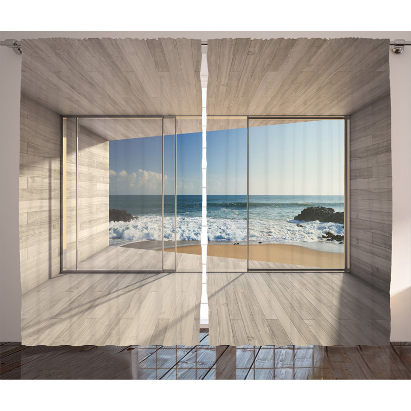 Semi-Sheer Rod Pocket Curtain Panels, 54" W x 63" L 