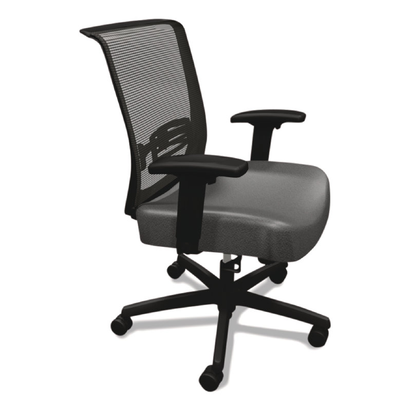 Black Mesh Adjustable Arms Mid-Back Task Chair