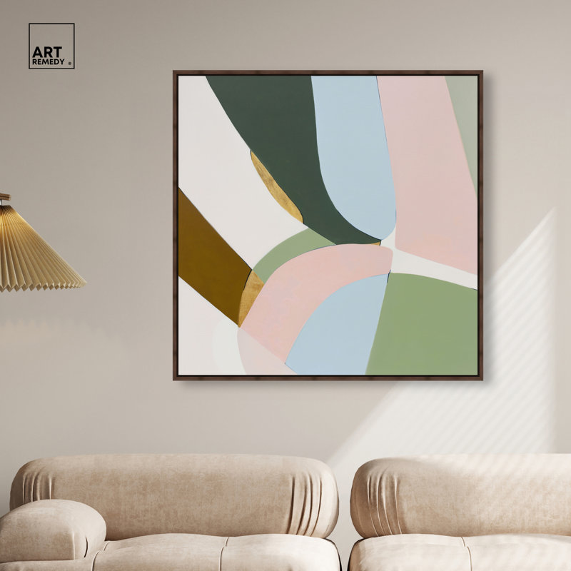 "Soft Structure I", impression sur toile encadrée par Art Remedy, cadre en noyer, 40 x 40, Walnut Frame, 41"H x 41"W