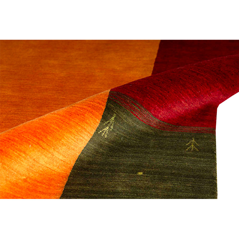 Hand-Knotted High-Quality Red and Orange Area Rug