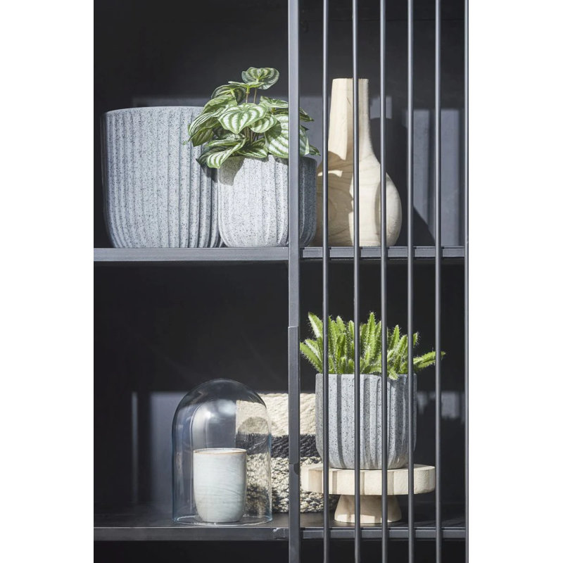 Dante Ceramic Pot Planter, 19cm H x 21cm W x 21cm D, Grey