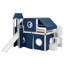 Lit mezzanine double avec tente et tour-485003282