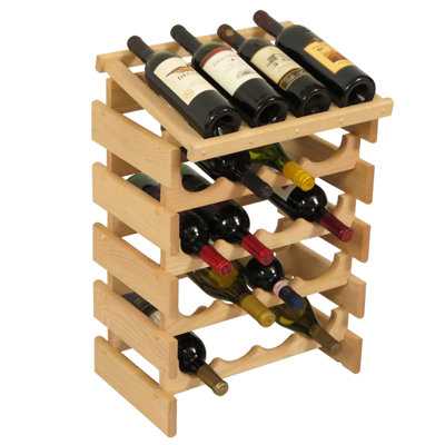 Geis 20 Bottle Solid Wood Floor Wine Bottle Rack
