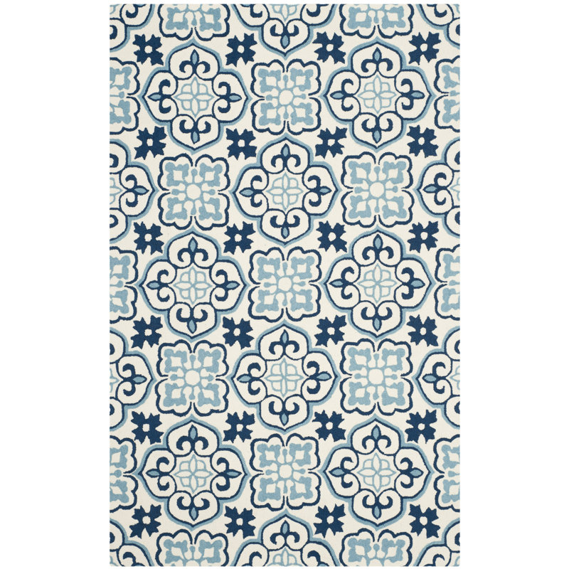Lowestoft Hand Hooked Performance Geometric Rug, Rectangle 3'6" x 5'6"