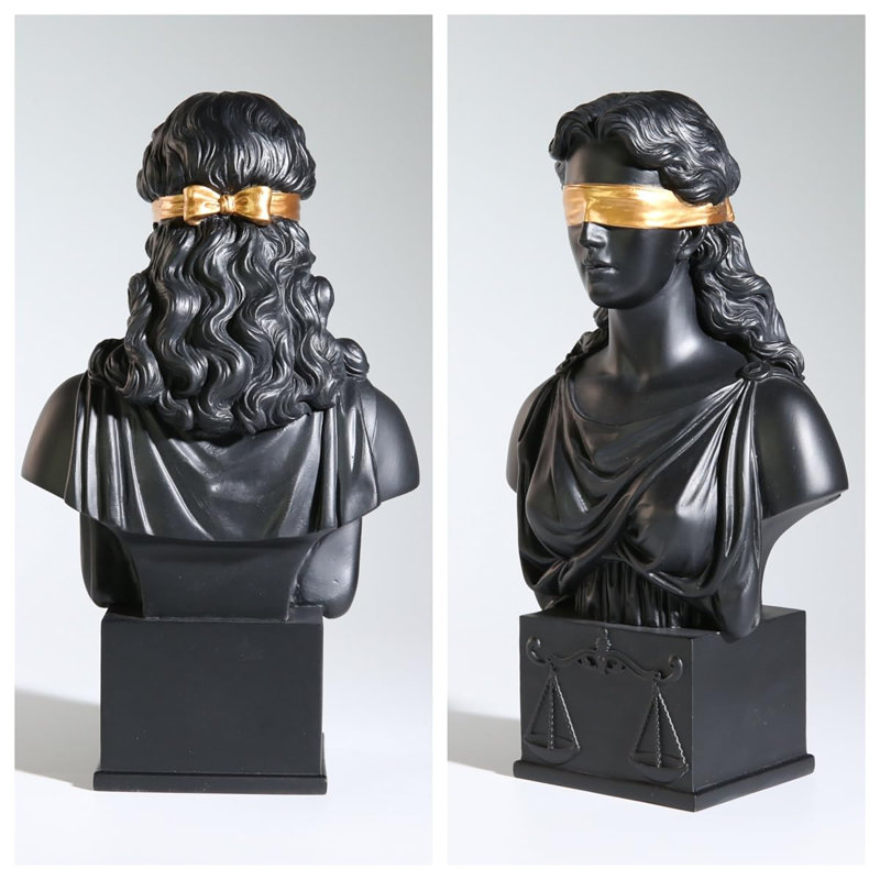 Statue buste Lady Justice, Black&gold