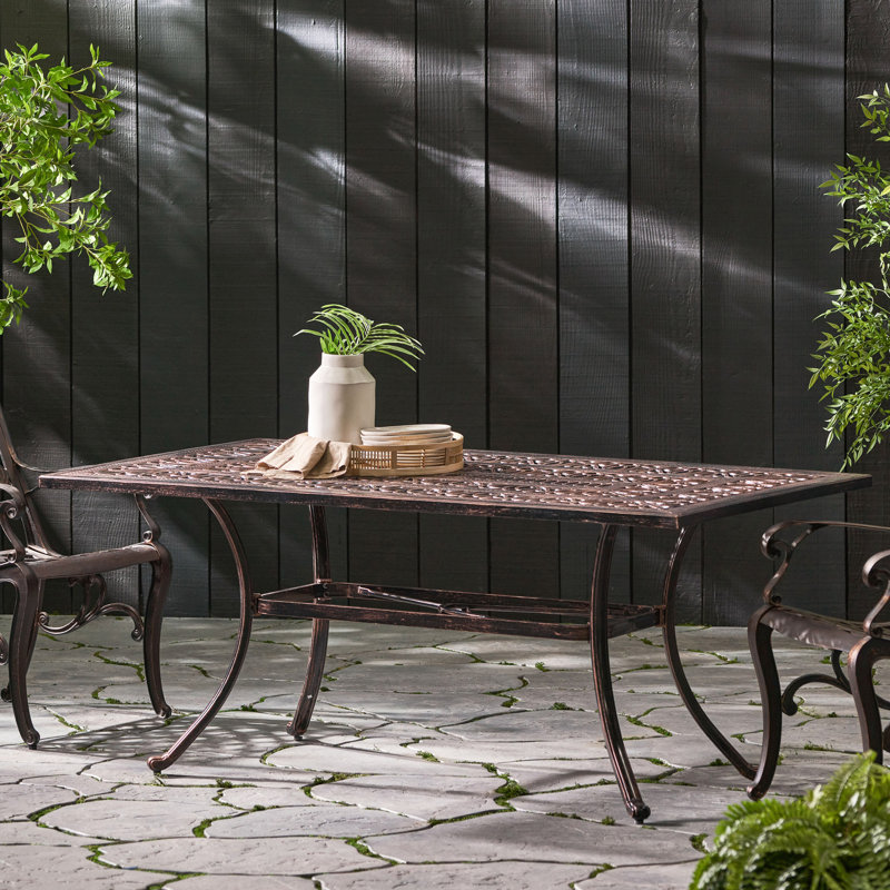 Patio/Outdoor Rectangular Cast Aluminum Dining Table
