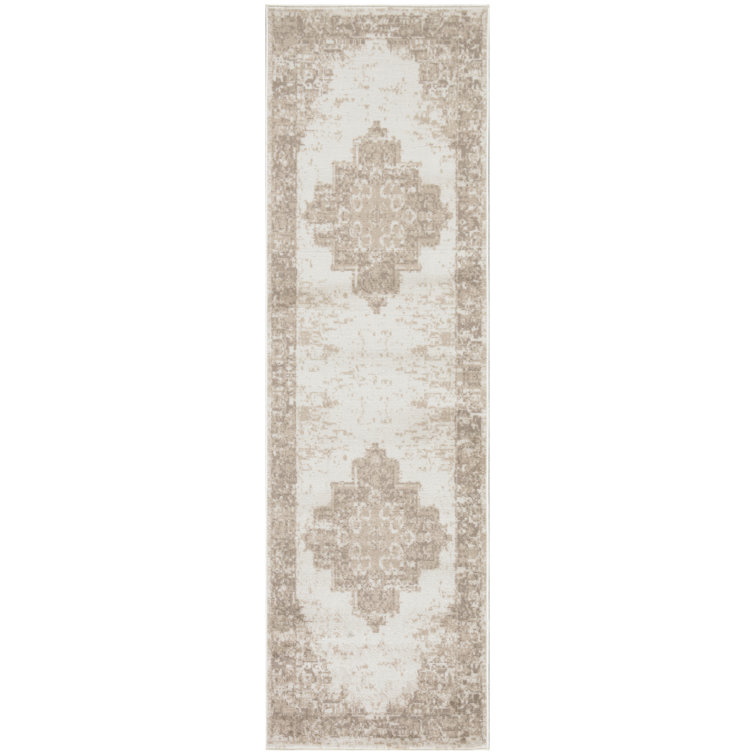 Burnie Oriental Ivory/Beige Area Rug