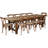 Aylar Rustic Folding Farm Table Set with Cross Back Chairs and Cushions-15992614-88540776