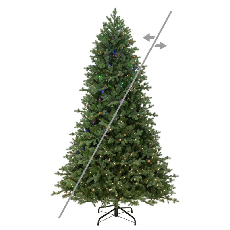 Arbre de Noël artificiel épinette pré-éclairé avec 2250 lumières DEL coaxiales à grand voltage et basse tension 5mm Northern Northern