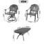 Élégant ensemble de salle à manger de patio en aluminium 9 pièces au design noir moderne pour les réceptions en plein air