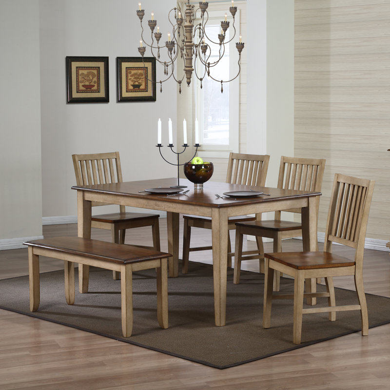 Huerfano Valley Oak Solid Wood Dining Table, Wheat, Pecan