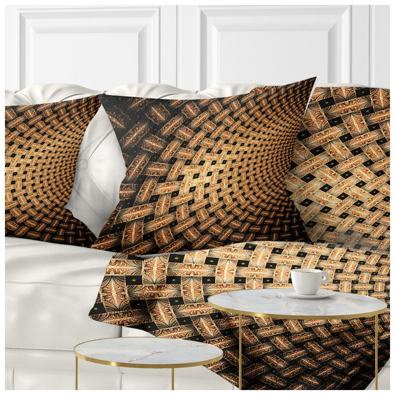 Grand coussin de fleurs symétrique floral, 16 po x 1 po, Coussin décoratif
