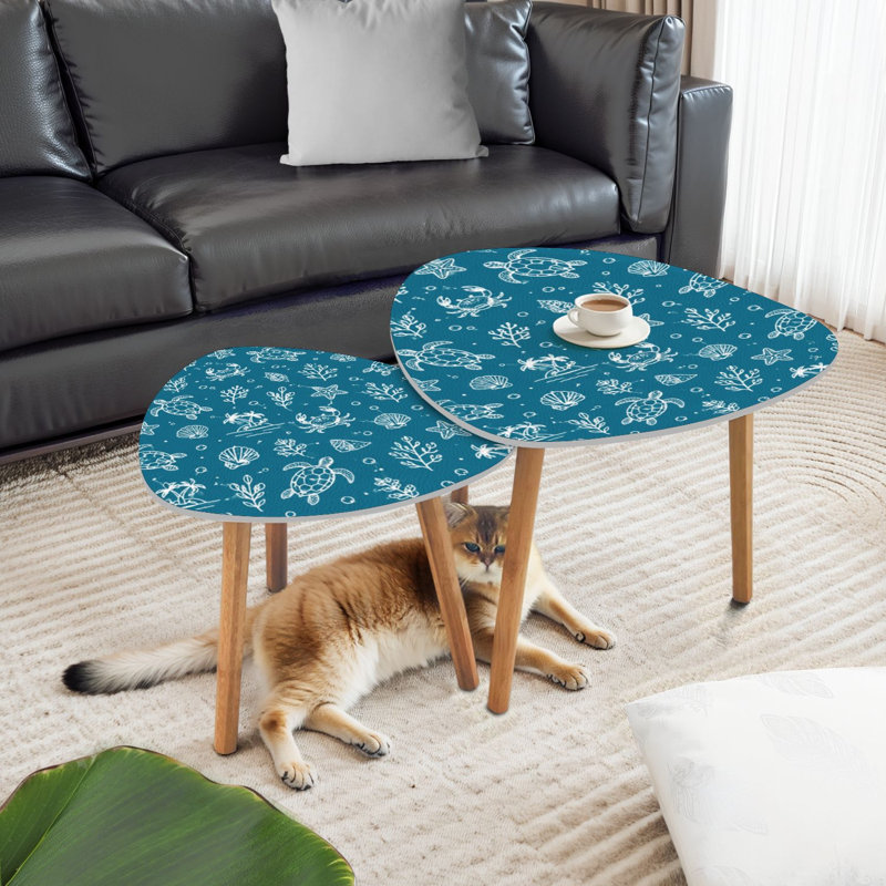 Ensemble de 2 tables basses gigognes Triangle