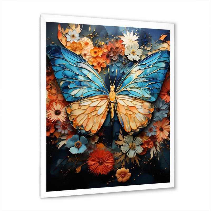 Céleste visiteurs sur toile, Cadre simple blanc, H 20 po x l 12 po x P 1 po