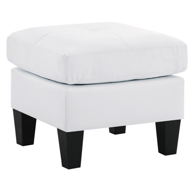 Blanc pour les petits espaces, H 19 po x l 23 po x P 23 po, conception décontractée, sièges polyvalents de couleur élégante, blanc, sans assemblage, grandes pièces