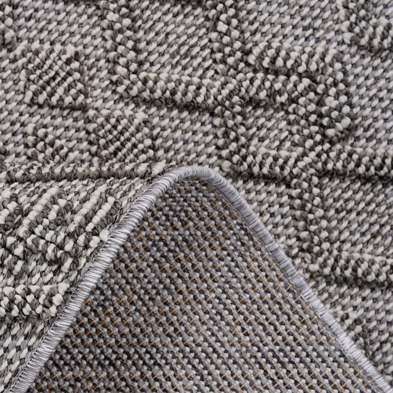 Tapis tissé 5 x 7 po et blanc