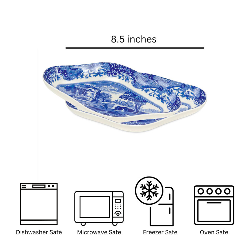 Spode Blue Italian Pickle Dishes 8.5x5.5"