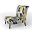Fauteuil de chambre rembourré à motif géométrique jaune et noir