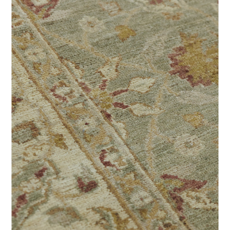 Agra Wool Oriental Area Rug in Beige