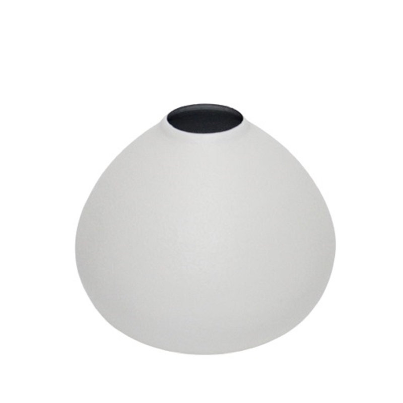 Jenny X-Sm. Vase en fer blanc H 3,25 po - blanc, Noir