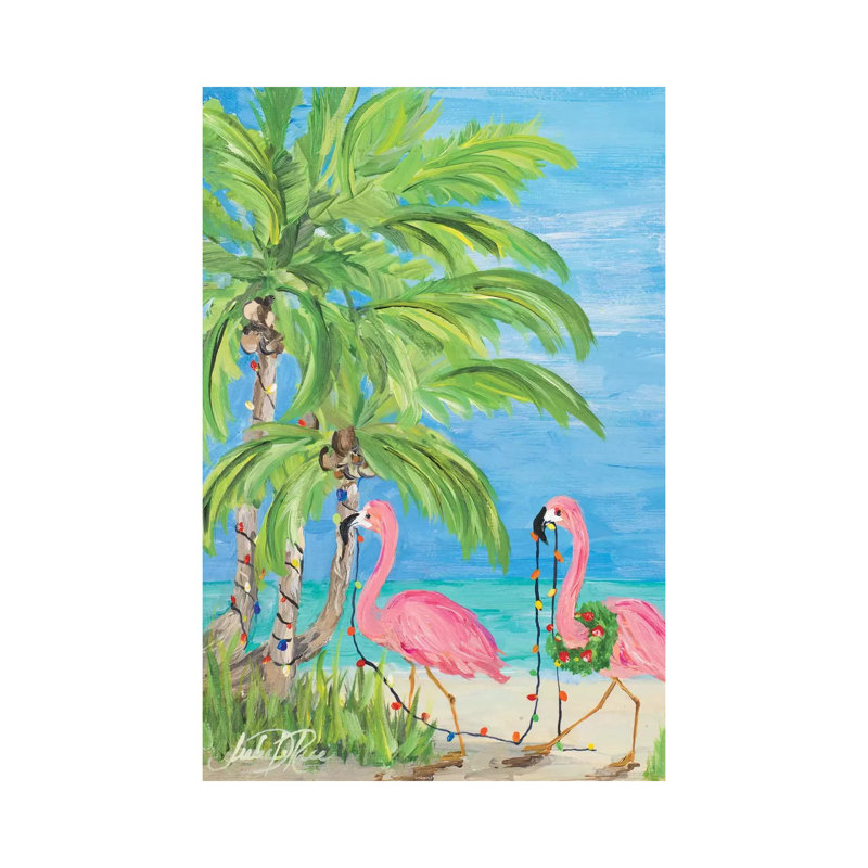 Flamant de Noël II, H 12 po x l 8 po x P 0,75 po