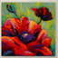 Art mural sur toile tendue - "Poppy I" de Marion Rose pour décoration de salon, de chambre à coucher ou de bureau - 18 x 18-22073081