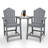 Albany 3-Piece Tall Adirondack Chair Set with Table HIPS Outdoor Patio Bar Stools-1190938485