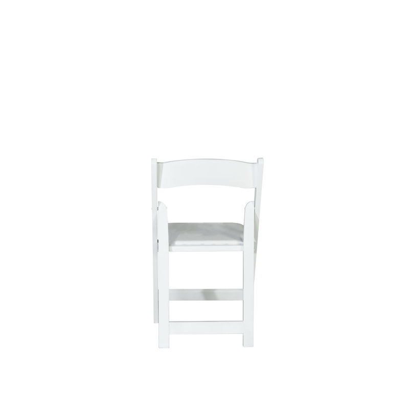 Chaise pliante rembourrée en vinyle Classic, Blanc