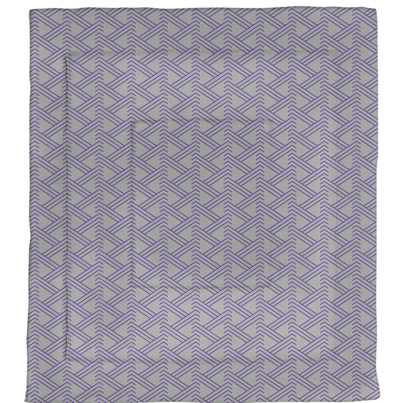 Jordao Polyester Geometric Shapes Comforter, King Comforter, Gray/Purple