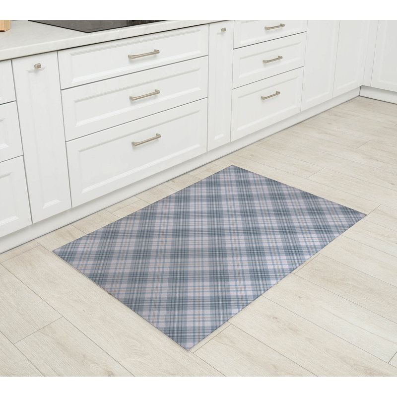 Tapis de cuisine Chinny Tartan, Bleu, Rectangle 4pi x 6 pi