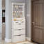 armoire à chaussures avec 3 portes et 2 tiroirs avec support, grand espace de rangement
