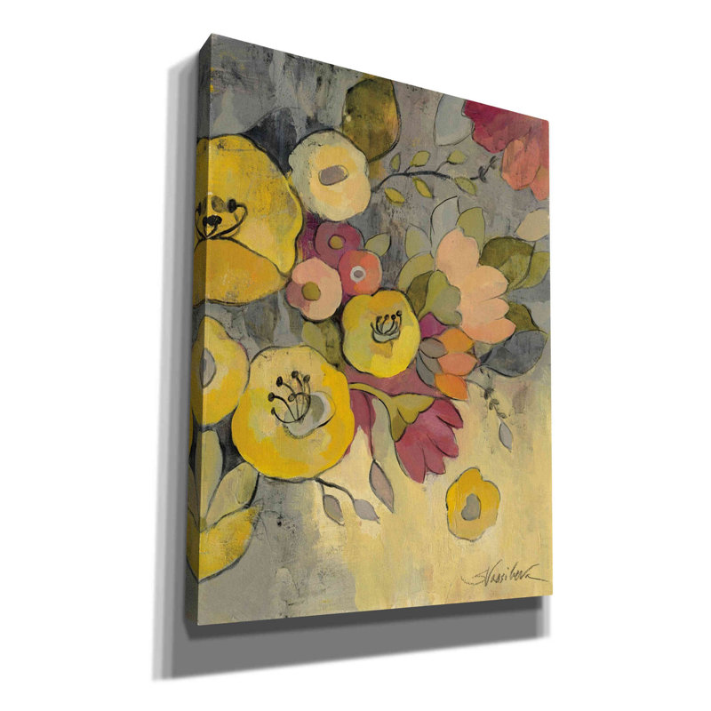 Duo floral jaune I de Silvia Vassileva, H 16 po x l 12 po x P 0,75 po