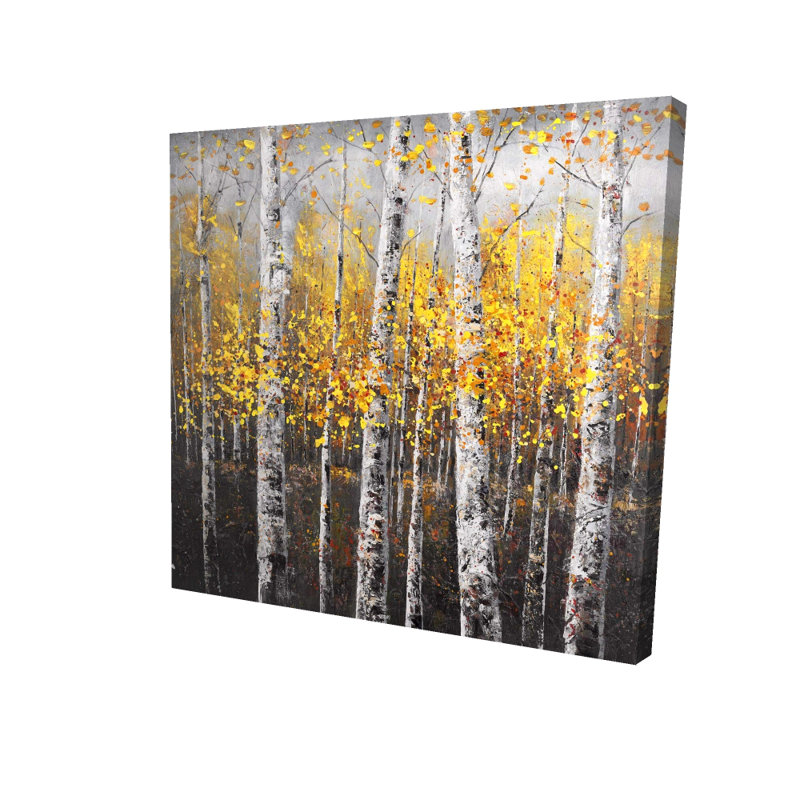 «Sunny Birch Trees», reproduction sur toile, Wrapped Canvas, H 12 po x l 12 po