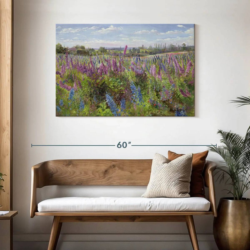 Delphiniums et coquelicots Alvord, H 30 po x l 45 po