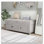 Banc de rangement en bois avec 3 portes en forme de volet